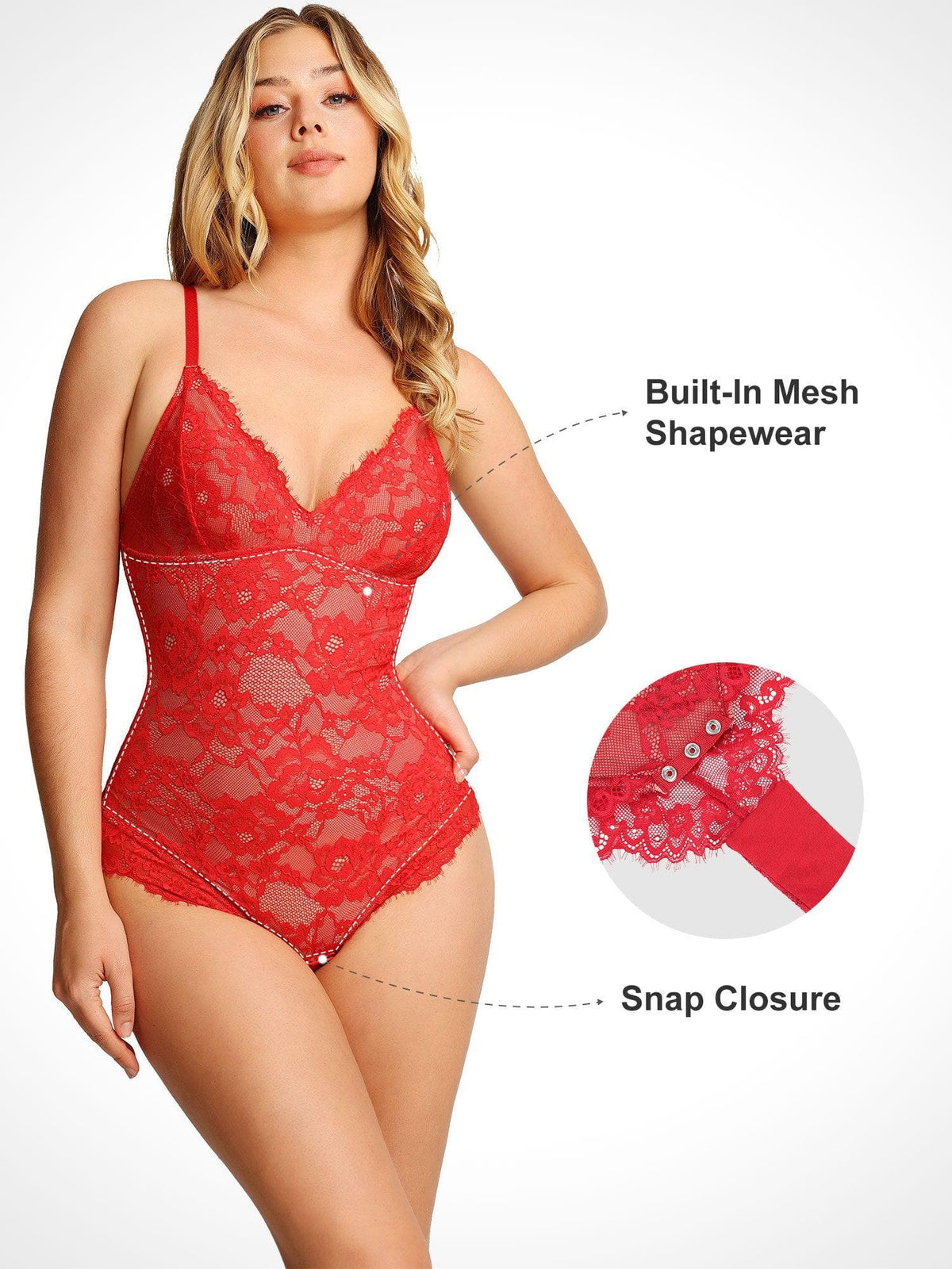 Body tipo tanga Shapewear de encaje completo