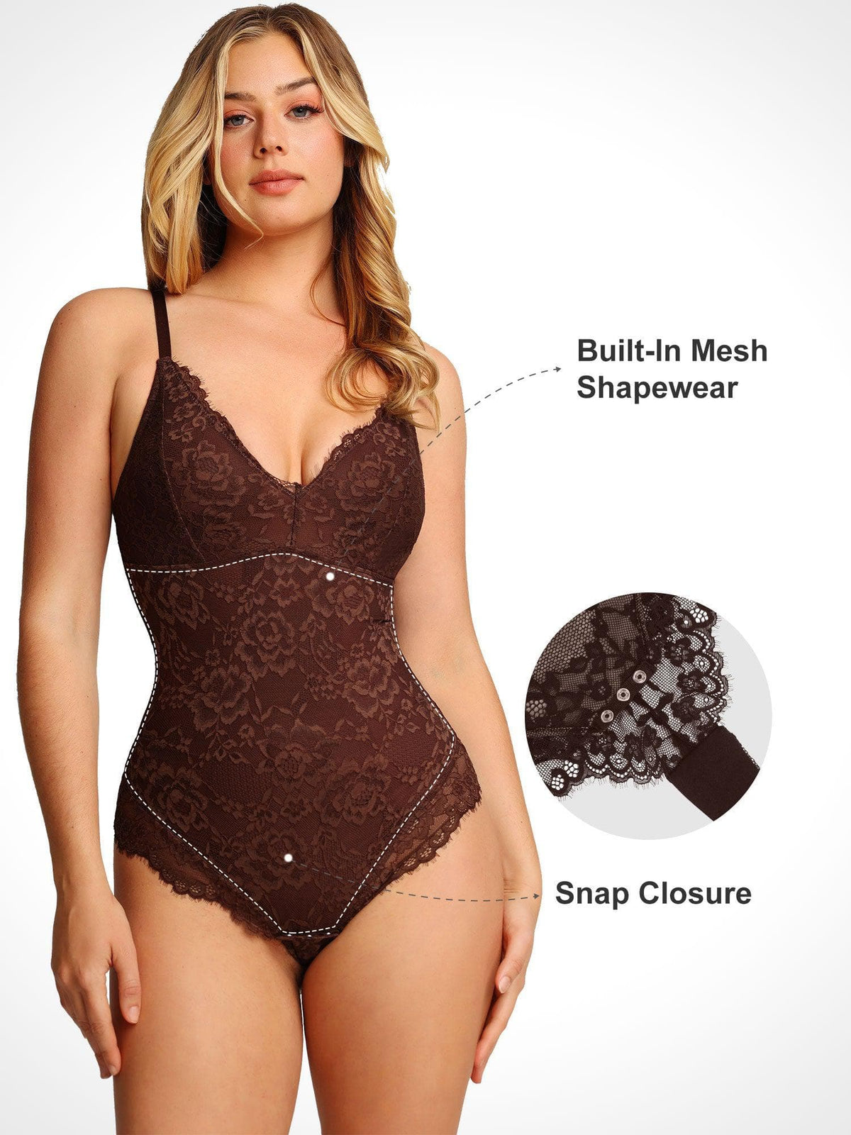 Body tipo tanga Shapewear de encaje completo