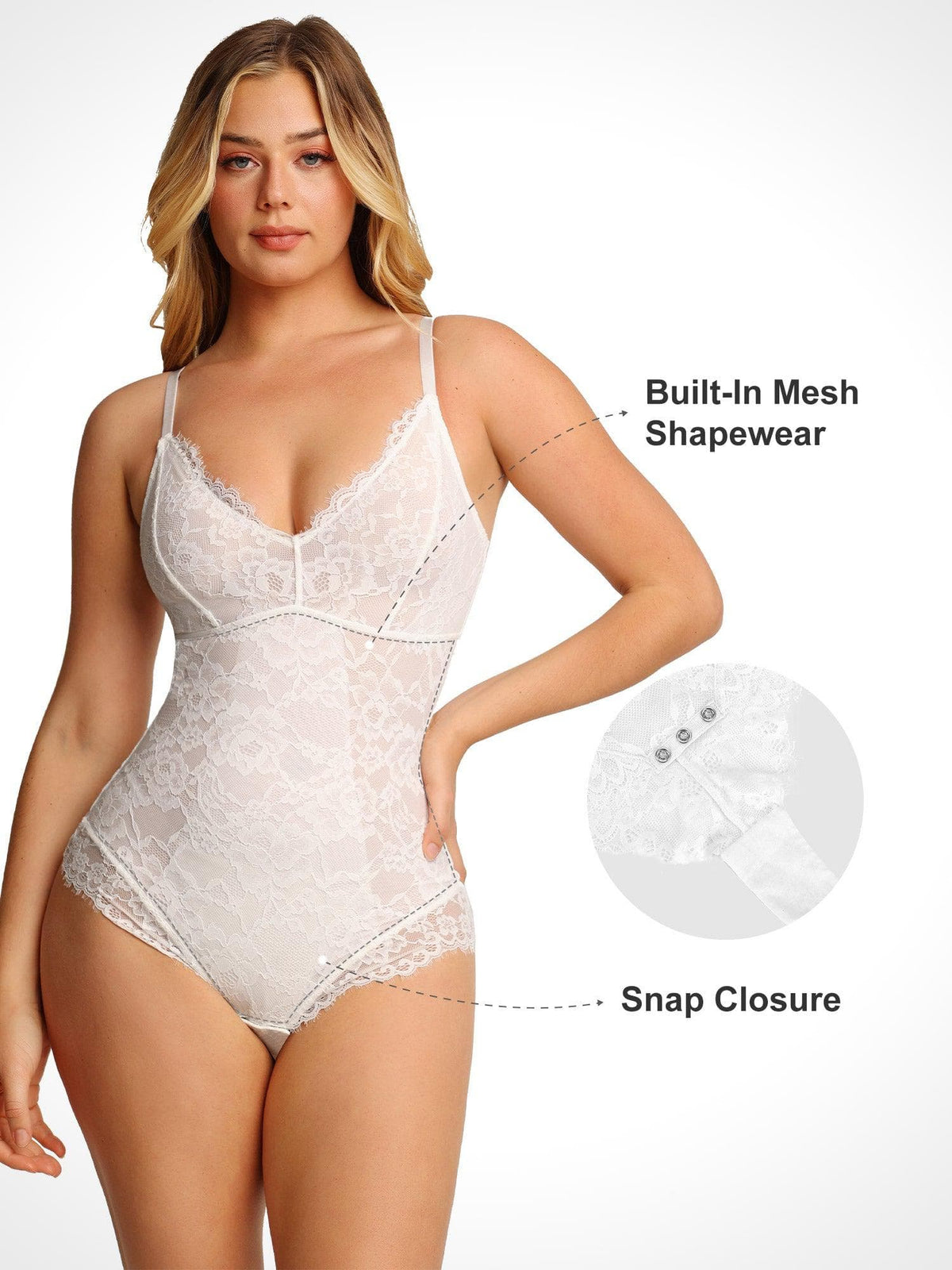 Body tipo tanga Shapewear de encaje completo