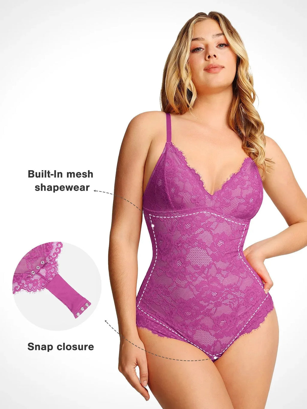 Body tipo tanga Shapewear de encaje completo