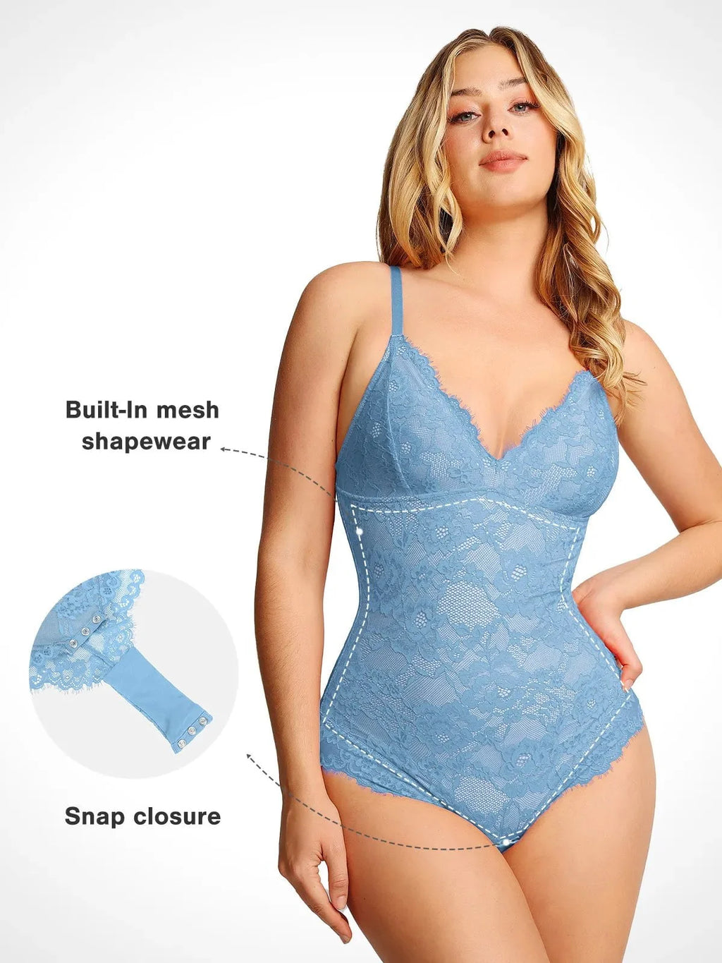 Body tipo tanga Shapewear de encaje completo