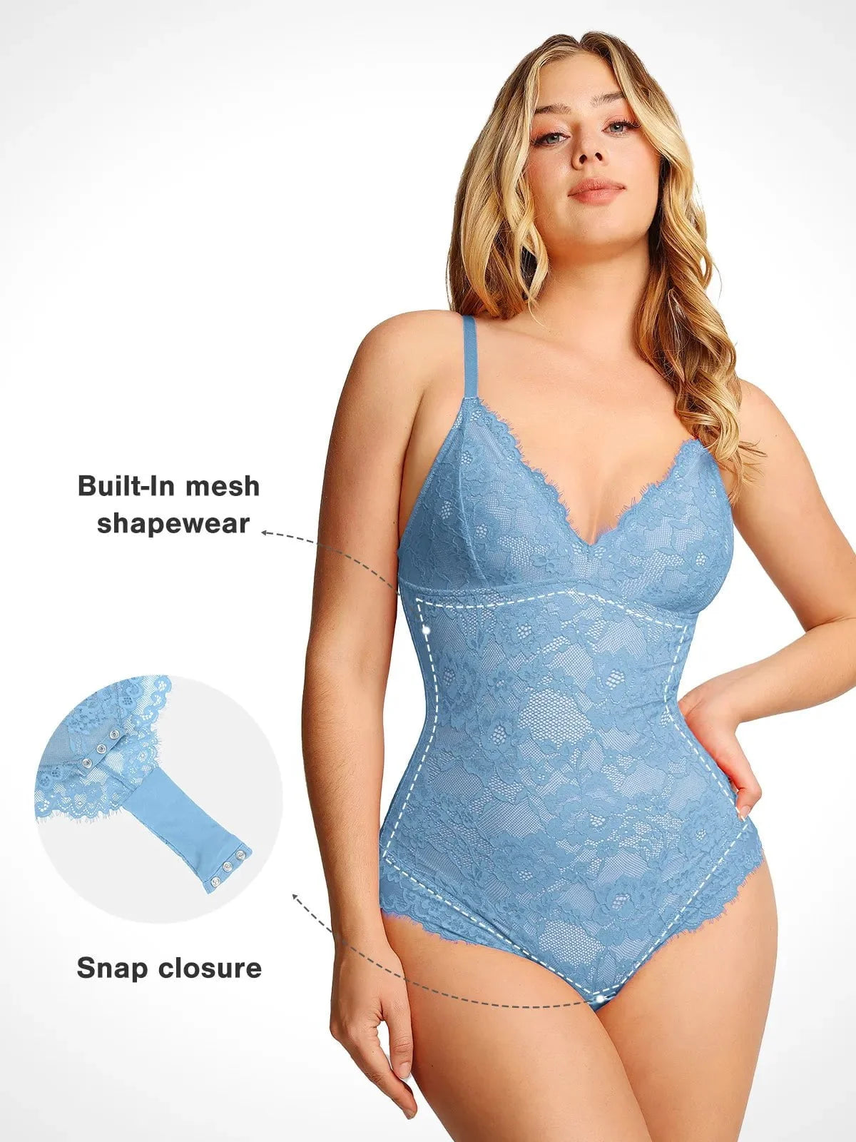 Body tipo tanga Shapewear de encaje completo