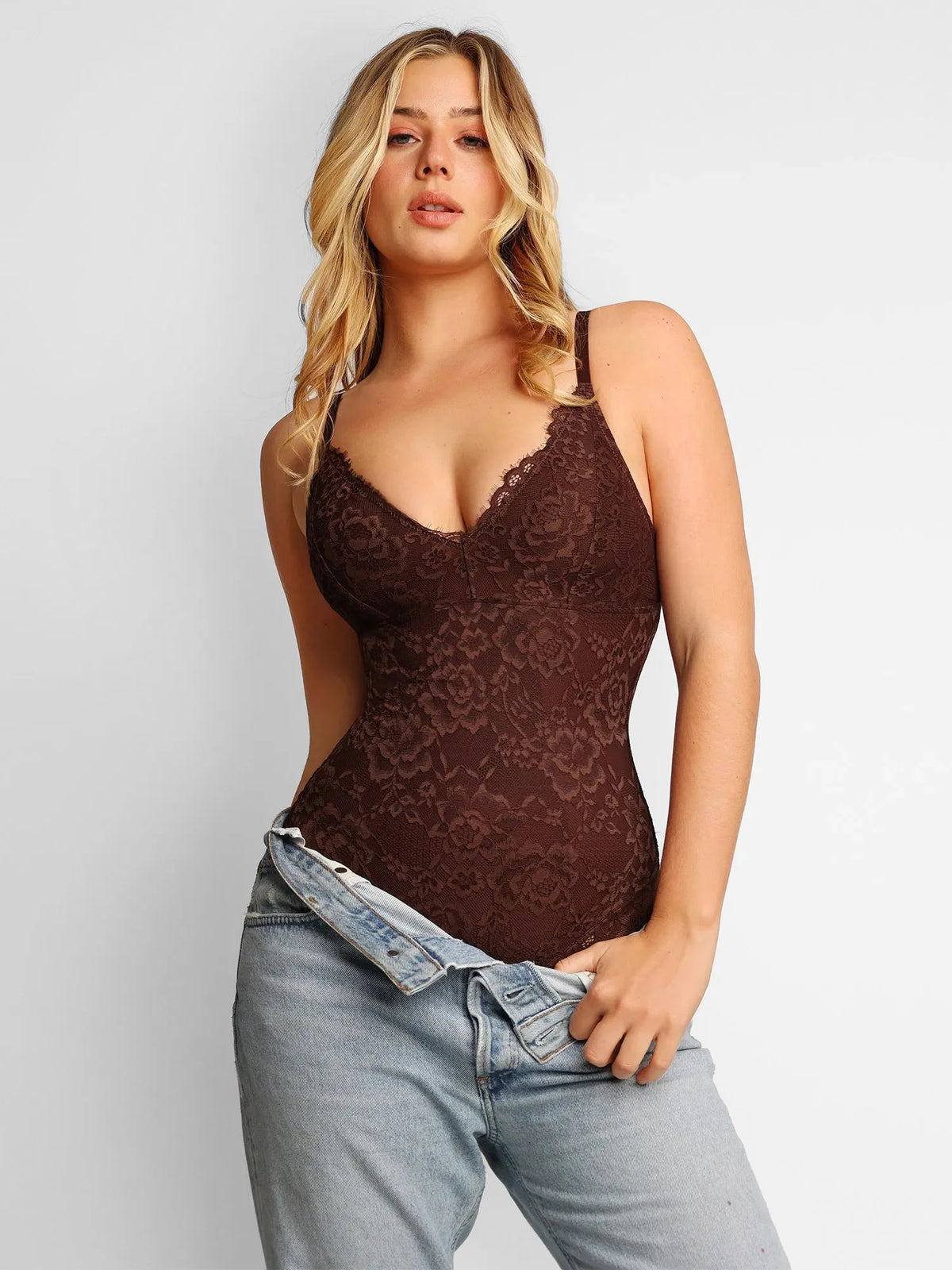 Body tipo tanga Shapewear de encaje completo