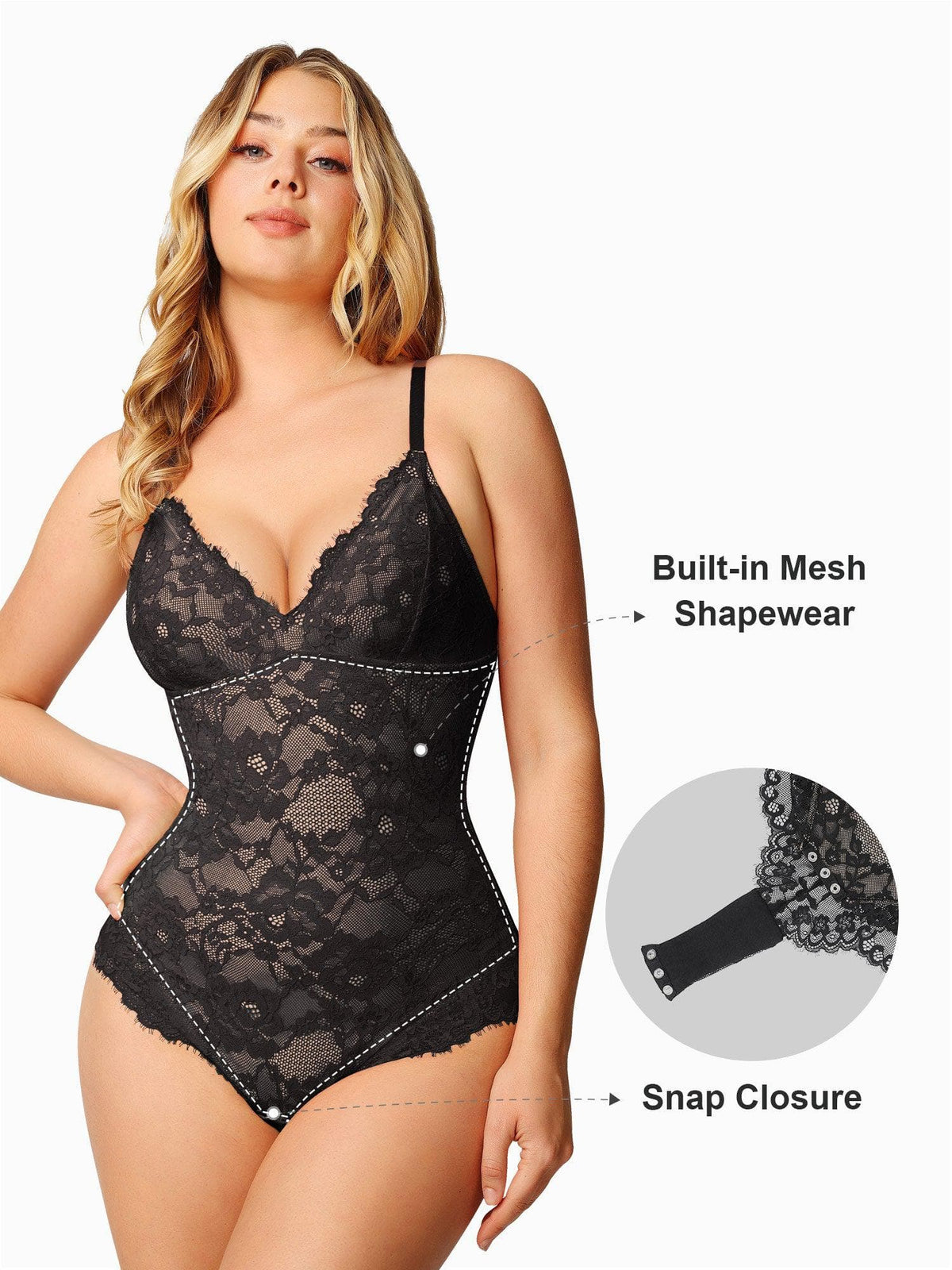 Body tipo tanga Shapewear de encaje completo