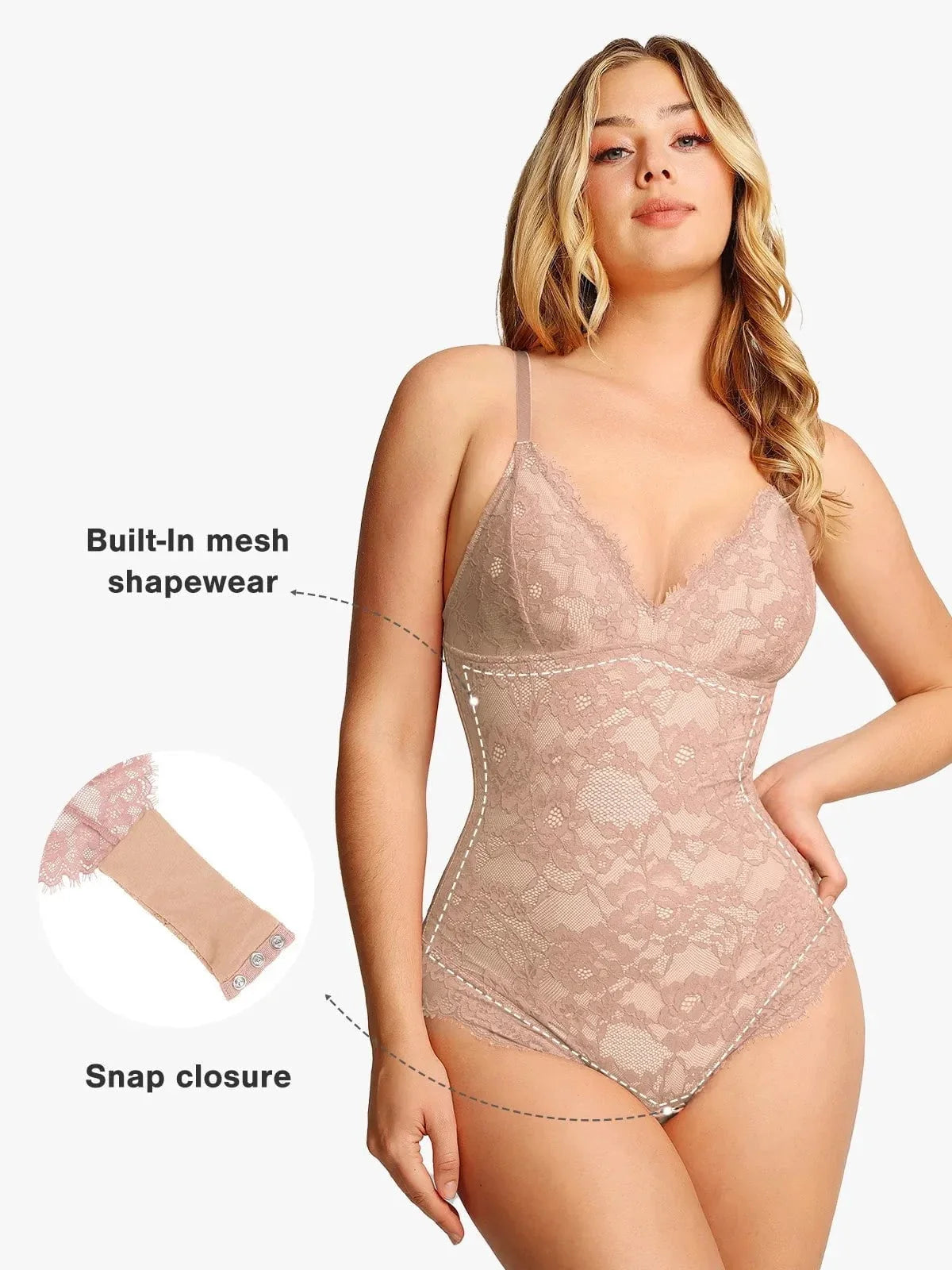 Body tipo tanga Shapewear de encaje completo