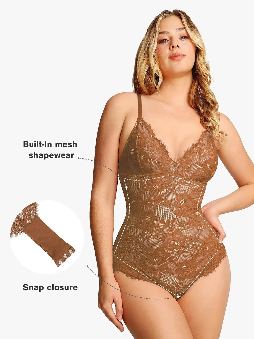 Body tipo tanga Shapewear de encaje completo