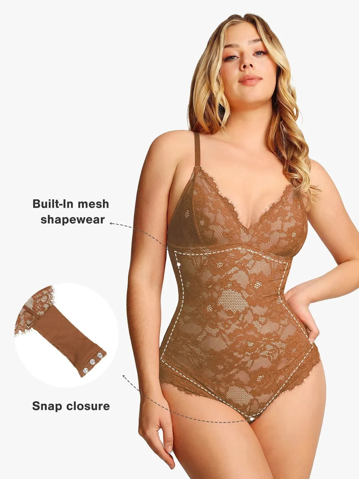Body tipo tanga Shapewear de encaje completo